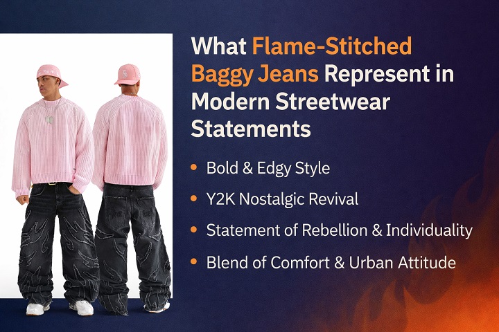 What Flame-Stitched Baggy Jeans Represent in Modern StreetwearStatements